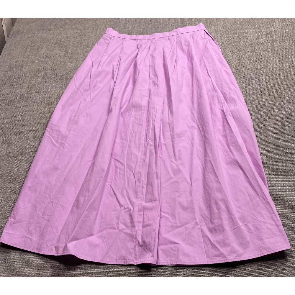 Banana Republic Pleated Midi A Line Skirt Womens 8 Pink Lavender 889249-01-1